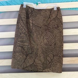Brown Patterned Carlisle Midi Skirt